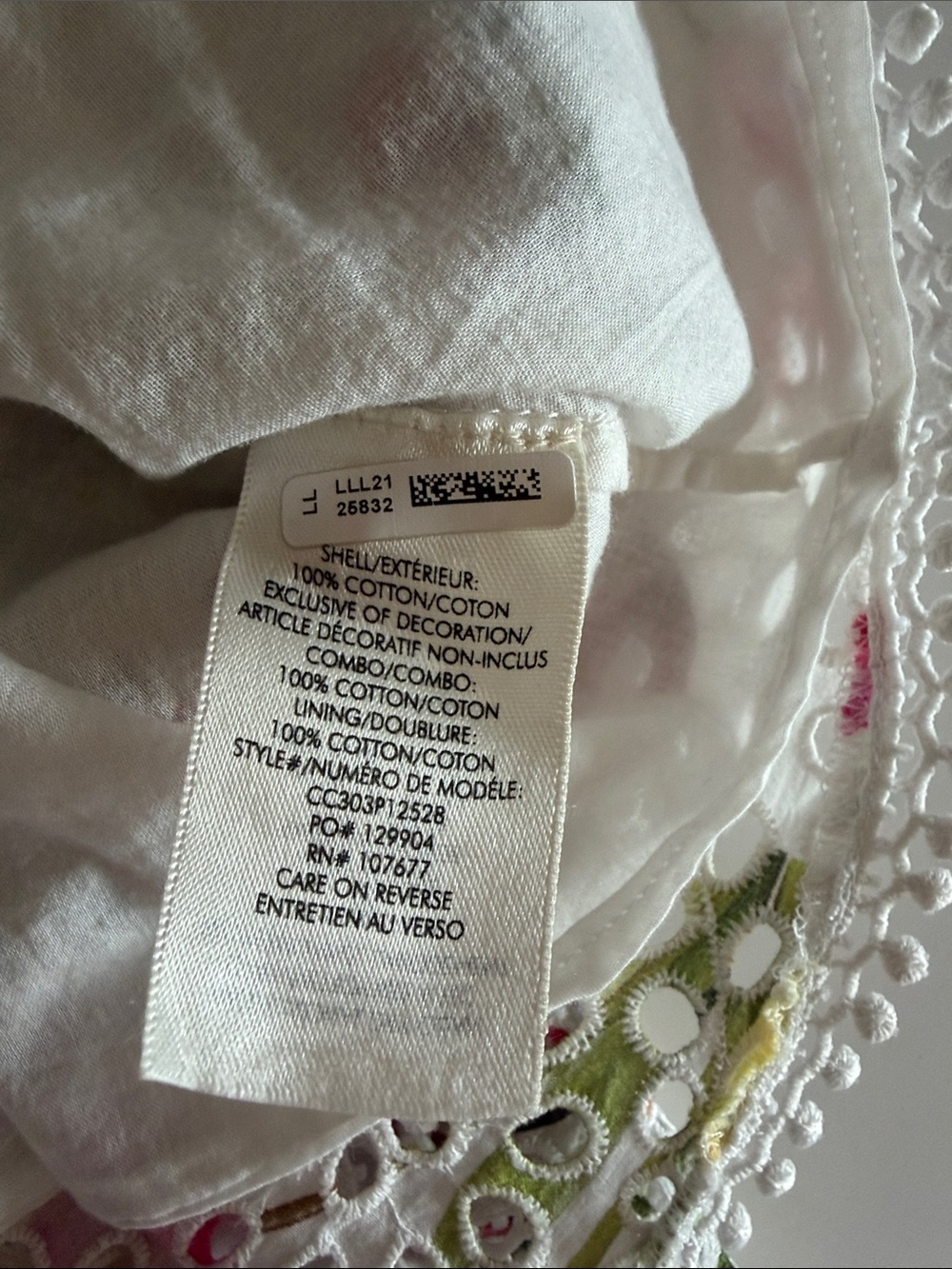 Alice + Olivia Rosette Floral Tulip Broderie Anglaise Cotton Mini Dress size 0 - Picture 9 of 12